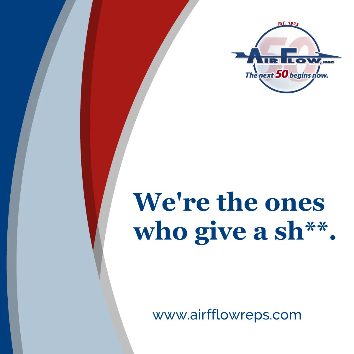 We’re nearly a 50-person organization to go with our 50 years of experience. And the people who work here come from lots of different backgrounds.  What’s the common factor? We all embrace our Give-A-Sh** philosophy. #AirFlowInc #HVACexperts #50thAnniversary