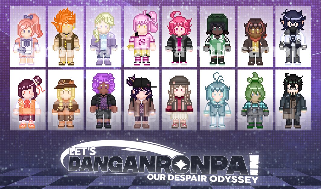 We have a lot of work going on behind the scenes currently! In the meantime, have a look at the cast pixels by <a href="/iAmFrostiii/">FrostiiTime</a> !

Thank you to <a href="/stanishi_/">Stan</a> for the graphic!

#fanganronpa
