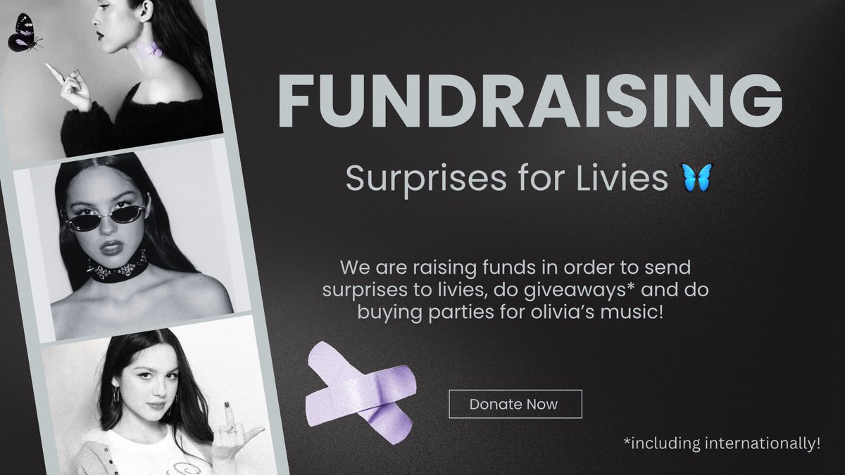 OliviaRodrigoHQ's tweet image. hi livies! we’re raising money to fund our merch giveaways, surprises sent to livies, buying parties for liv’s music &amp;amp; more! if you can donate $5 or more, it would be awesome!! if you can’t donate, no worries, please just share the link to help us! gofund.me/b58c6c92
