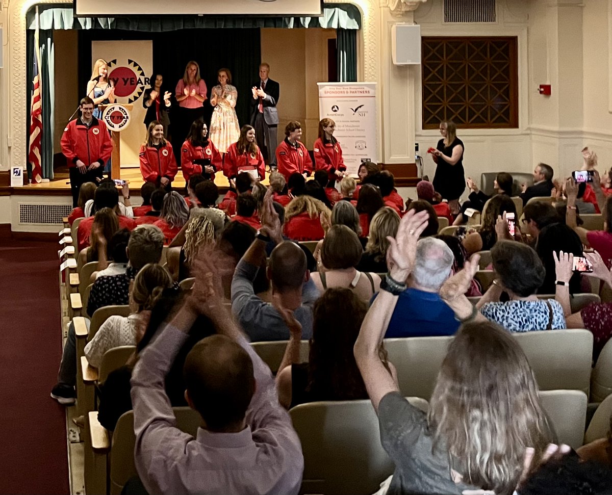 W_Stewart's tweet photo. Congratulations and thank you to the 2022-2023 @CityYearNH corps members who have completed their year of service and were honored today at a graduation ceremony at @manchlibrary. https://t.co/R5zTzH4rIc