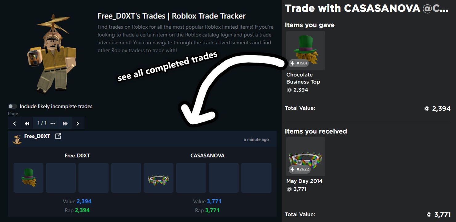 Roblox Trading News on X: RblxTrade has introduced a new feature