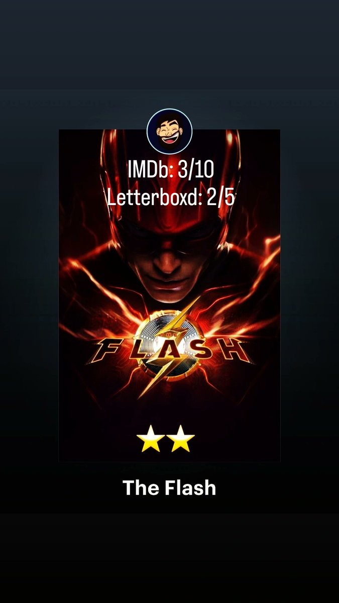 My review of The Flash on Letterboxd boxd.it/4nVHot

#FilmReview #FilmCritic #IMDb #IMDbReview #Letterboxd #LetterboxdReview #MoviePremiere #OpeningNight #MovieNight #MovieTheaters #TheaterLife #RegalCinemas #TheFlash #Action #Adventure #Fantasy #SciFi