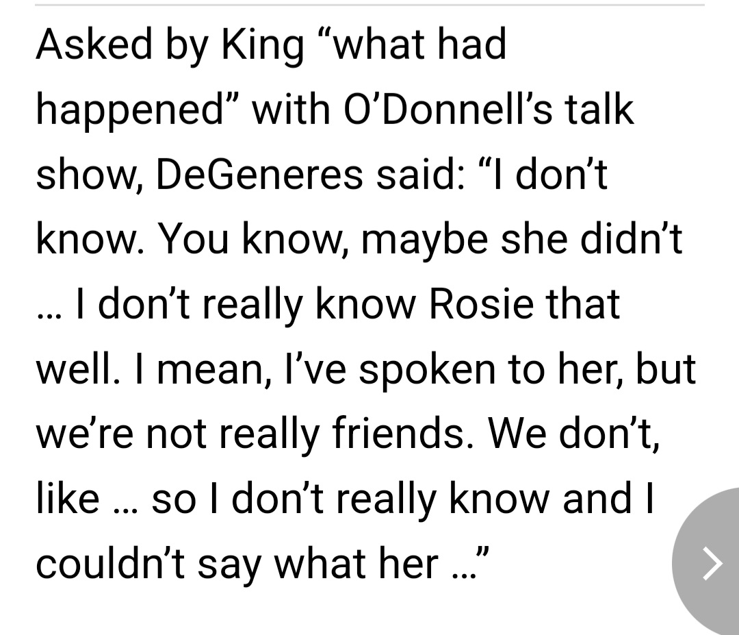 alwaysgo8's tweet image. Ellen's original answer in Larry King's interview is quite different from Rosie's version！What's going on? @Rosie 

#RosieODonnell
#ellendegeneres 
#portiaderossi
#pridemonth🌈🌈