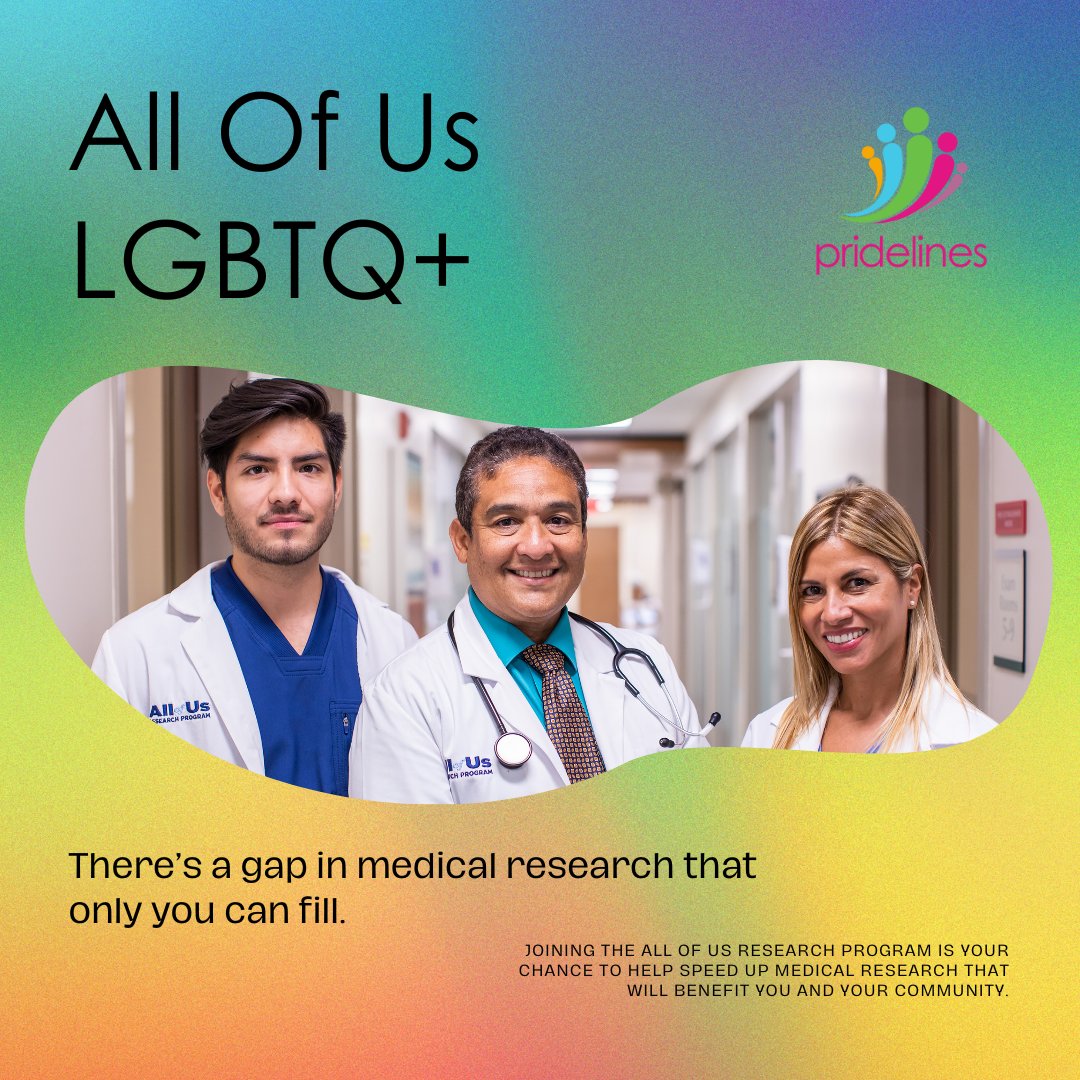 Pridelines (@pridelines) on Twitter photo The <a href="/AllofUsResearch/">AllofUsResearch</a> Program stands proud with the LGBTQ + community this month (and every month). #JoinAllofUs today to learn more about how you can share your health story! #Pride2023 #Pridelines #PrideMonth #lgbtcommunity #lgbtq #lgbtqpride The <a href="/AllofUsResearch/">AllofUsResearch</a> Program stands proud with the LGBTQ + community this month (and every month). #JoinAllofUs today to learn more about how you can share your health story! #Pride2023 #Pridelines #PrideMonth #lgbtcommunity #lgbtq #lgbtqpride
