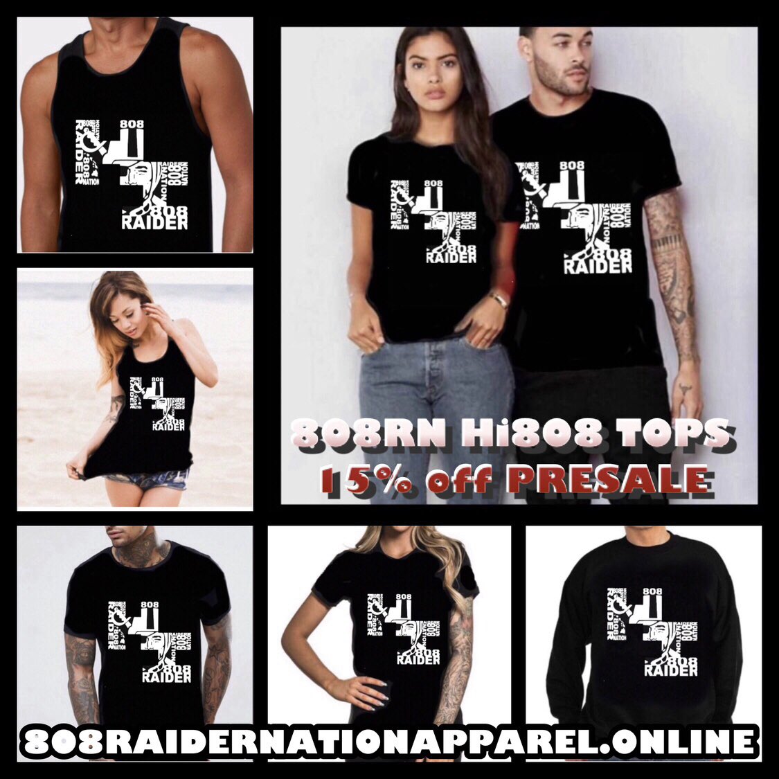 apparel_808's tweet photo. NEW DESIGN COMING OUT SOON!!!
808RN Hi808 Tops. Pre orders start this month till July! Get yours for 15% off now at https://t.co/19zX4OojtQ !!!
#808RaiderNationApparel #808RaiderNationApparelGiveaways #808RaiderNation #RaiderNationHawaii #HawaiiRaiderNation #HawaiianStyle https://t.co/rRvNeKIMaH