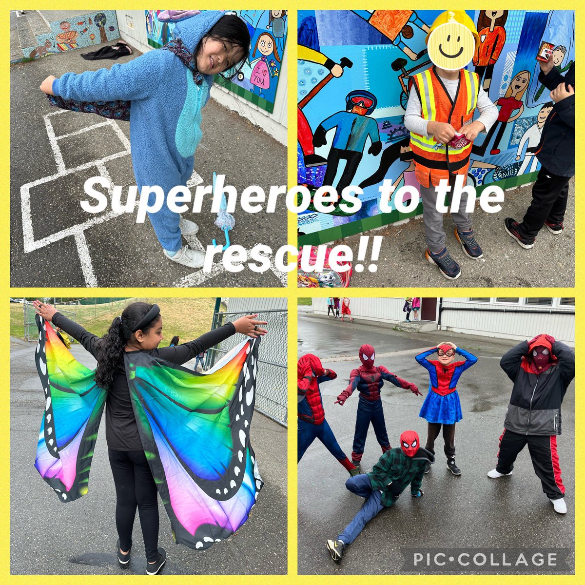 Superhero Day! Lots of fun today!#celebratetheheroinyou #spiritday @burnabyschools @BurnabyBill @KathrynYamamoto