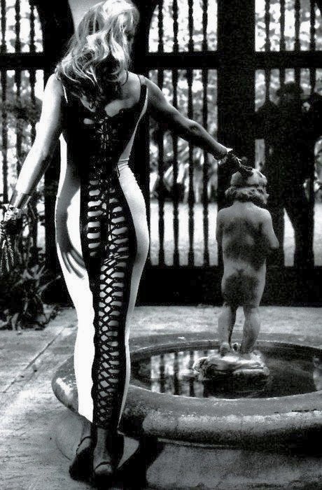 cindy crawford in jean paul gaultier. photography by helmut newton