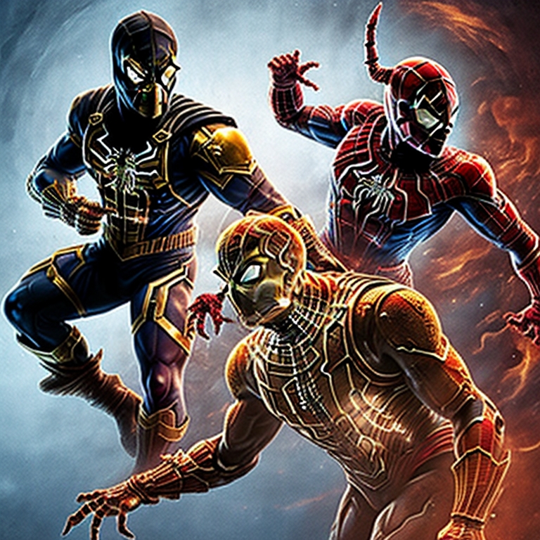 fullrencor's tweet photo. Spiderman as characters of Mortal Kombat. #scorpion #subzero #inteligenciaartificial #tecnologia #ia #ai #machinelearning #artificialintelligence #n #datascience #intelig #a #bigdata #python #technology #robot #tica #robotica #iot #analisededados #dados #midjourney #leonardoai https://t.co/ubAnpkudiq