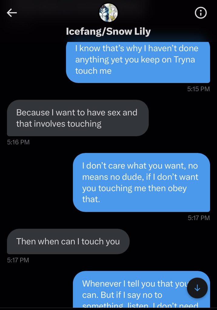BXDDRXGON's tweet photo. This is an example of what not to do with me, especially after I told you no or I’m not interested, forcing me, rxping me and doing things on my limit list is not gonna make me any close of interested in you.

Don’t care about hiding his @ , his ass gon get called out https://t.co/3aHzmiv1xB