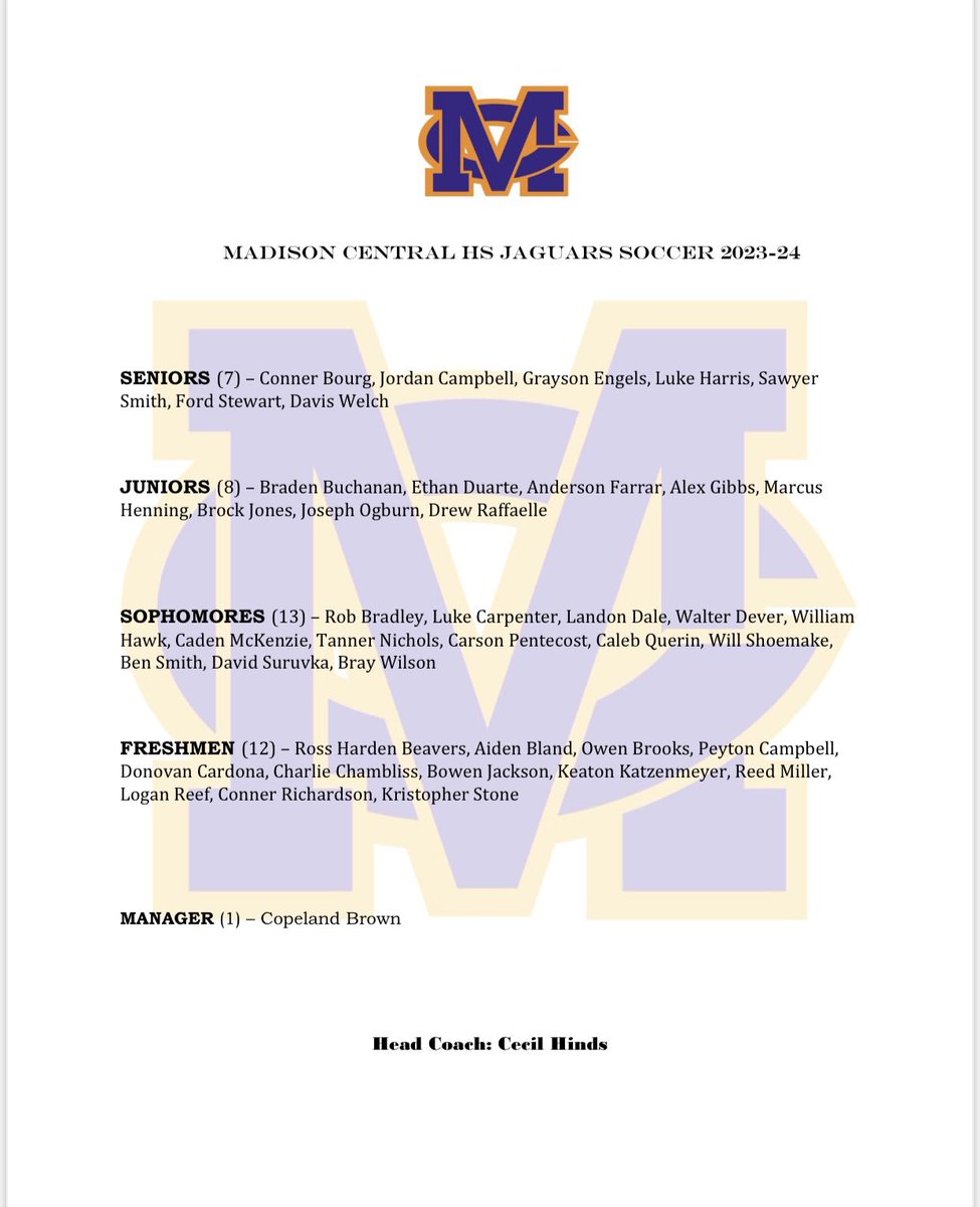 MCJagSoc's tweet photo. Congratulations to the following players on being selected to the @MCJagSoc Jags Team for the 2023-24 Season! Go Jags! https://t.co/YrktEiImdY