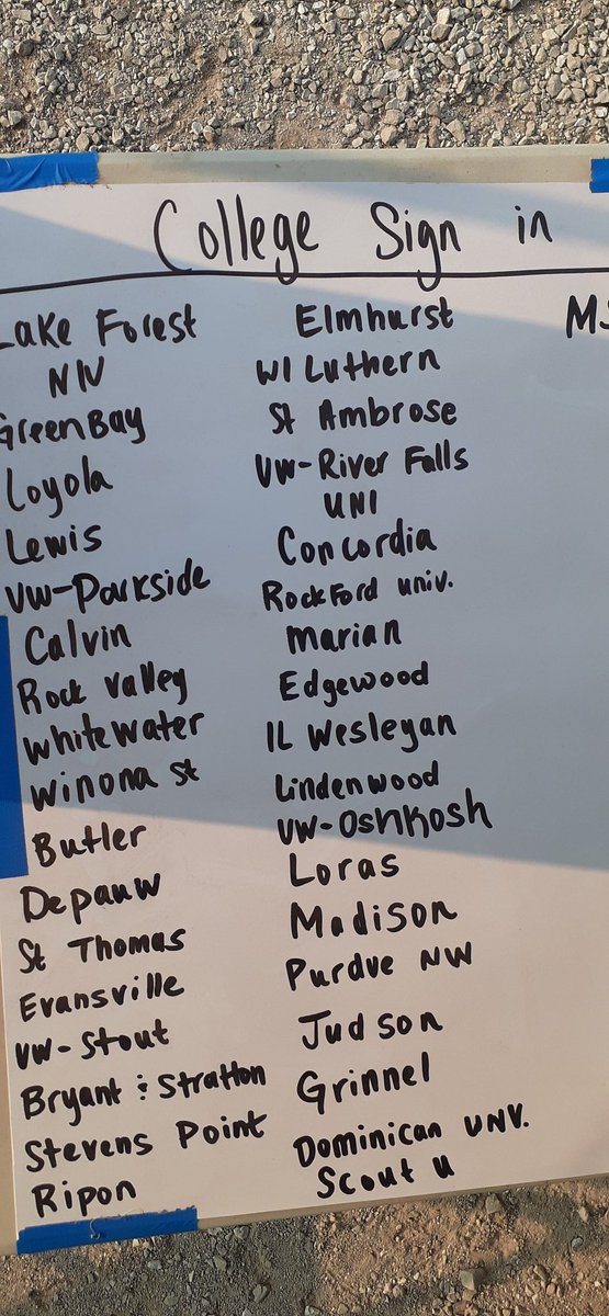 Quite a college coach turnout for the first summer event of the season at Battle of the Borders. Plus lots of Division I coaches I recognize who didn't sign in.