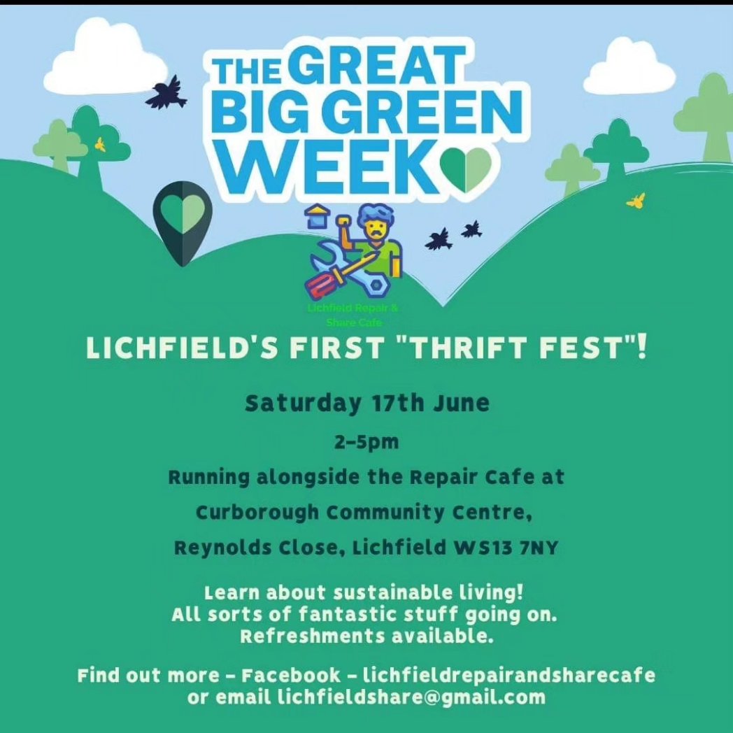 missfitcreates's tweet photo. Come and join me and @helenroseperry tomorrow for Lichfield's first #ThriftFest for all things sustainable 💚 #sustainablefashion #vintageclothing #upcycledfashion #mendingmatters https://t.co/ttzM0gUeWg