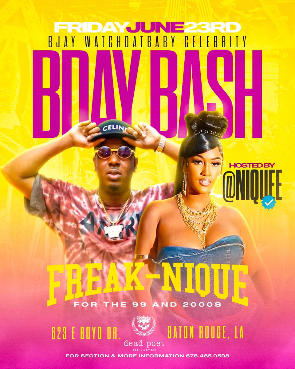 WatchDatBaby's tweet image. NEXT FRIDAY 💥 JUNE 23RD 💥
Meet Me @ dead Poet For The 
“Freak Nique” Sections Almost Sold Out..
Many More Special Guest Also Stay Tuned ✅ @niquee

10 FREE RSVPS LEFT FOR LADIES
Limited Sections &amp;amp; Tables Available