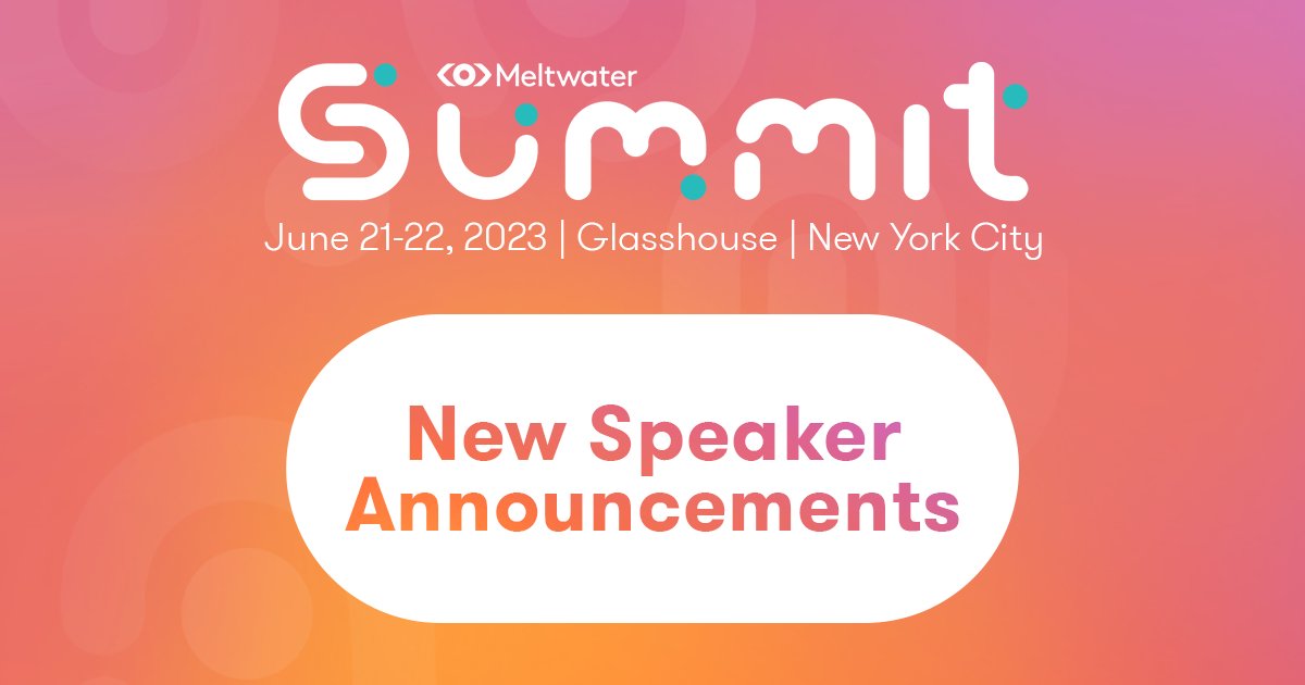 Meltwater's tweet photo. 🚨 We’re thrilled to announce that #Hootsuite, #HunterPR, #FinnPartners, and more have joined the Meltwater Summit speaker lineup. 🙌

#MeltwaterSummit is a few days away away! Secure your tickets before June 21st: https://t.co/3djWfVp73F https://t.co/TqsbNkxWN3