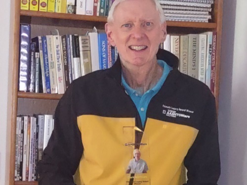 AASHTOsean's tweet photo. Clark Morrison with @NCDOT has been awarded the second-ever Prismatic Legacy Award from #AASHTOWare for his volunteer service. #transportation #pavement #highway #road #street #construction #travel @aashtospeaks @NC_Governor @aashtoresource https://t.co/cb8yOJu8CK https://t.co/1DFglLvouN