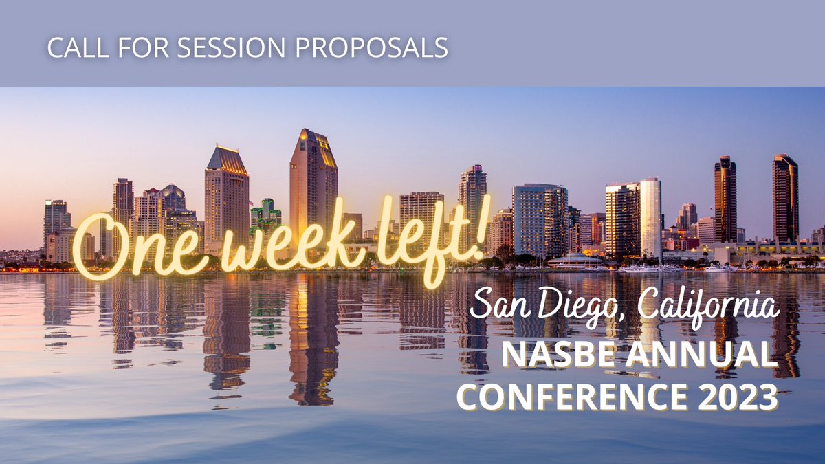 📣 One week left to get those #NASBE23 session proposals in! Hint: Sessions tailored to state boards' needs and that are interactive and focus not only on the “what” of a policy issue but also the “how” of implementing change are the way to go. More here: ow.ly/WBVf50OQpR2