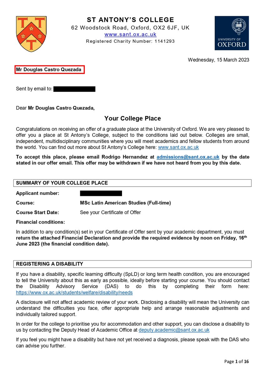 doucastroq's tweet photo. Me gané una Beca de @UniofOxford para estudiar la MSc en Estudios Latinoamericanos en el @LACOxford. Sin embargo, no puedo concretar este logro. ¿Por qué? Soy apátrida de facto, el régimen de Ortega se niega a renovar mi pasaporte y estoy en un limbo migratorio en Colombia. 1/6. https://t.co/CzMudBaH1y