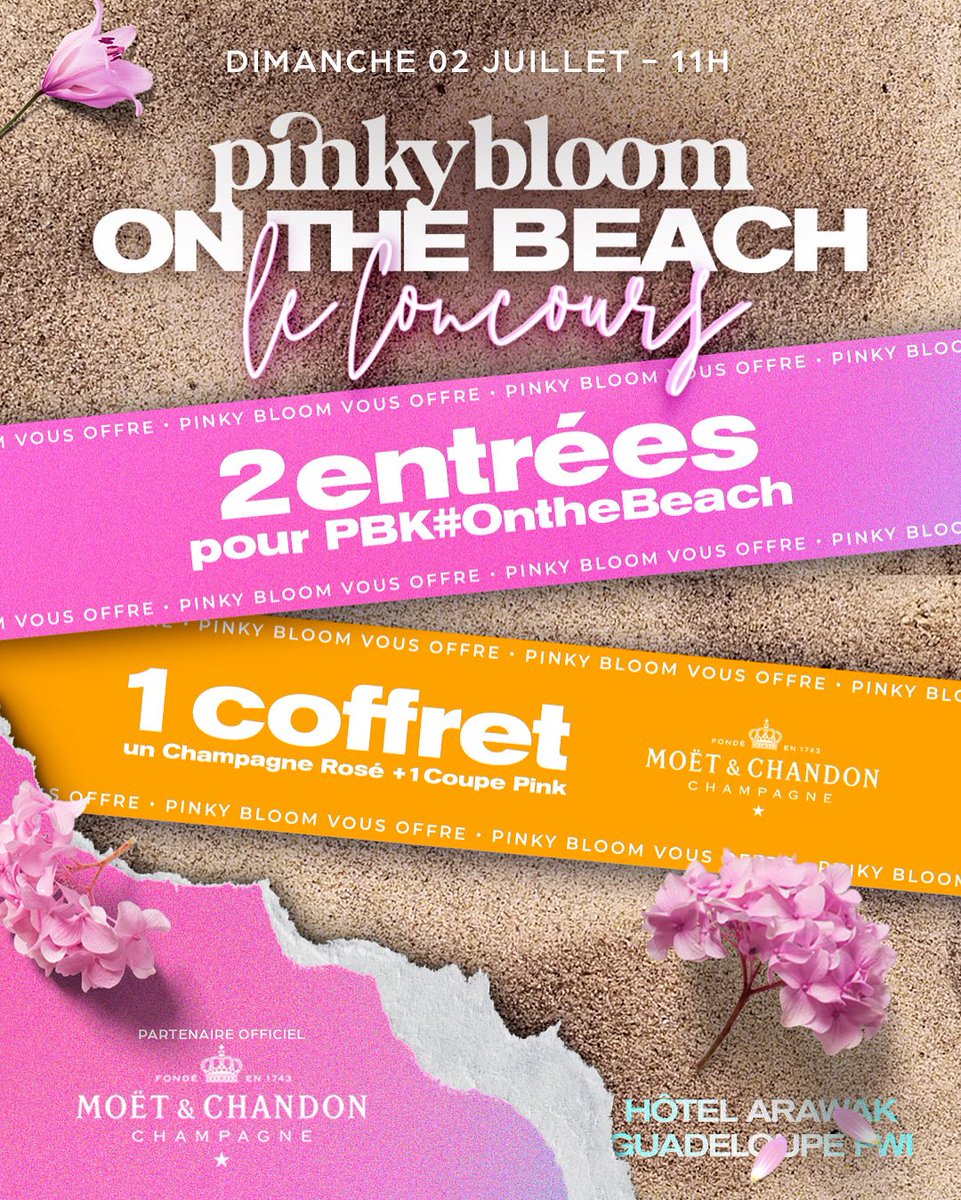 pinkybloom971's tweet photo. 🌸 A gagner sur Instagram : 
• 2 entrées pour l’event PKB #OnTheBeach à l’Arawak Beach Resort 💦
• 1 coffret #Moët

>> https://t.co/7dwfZVgXho • #Guadeloupe https://t.co/1oRcw1HQoR