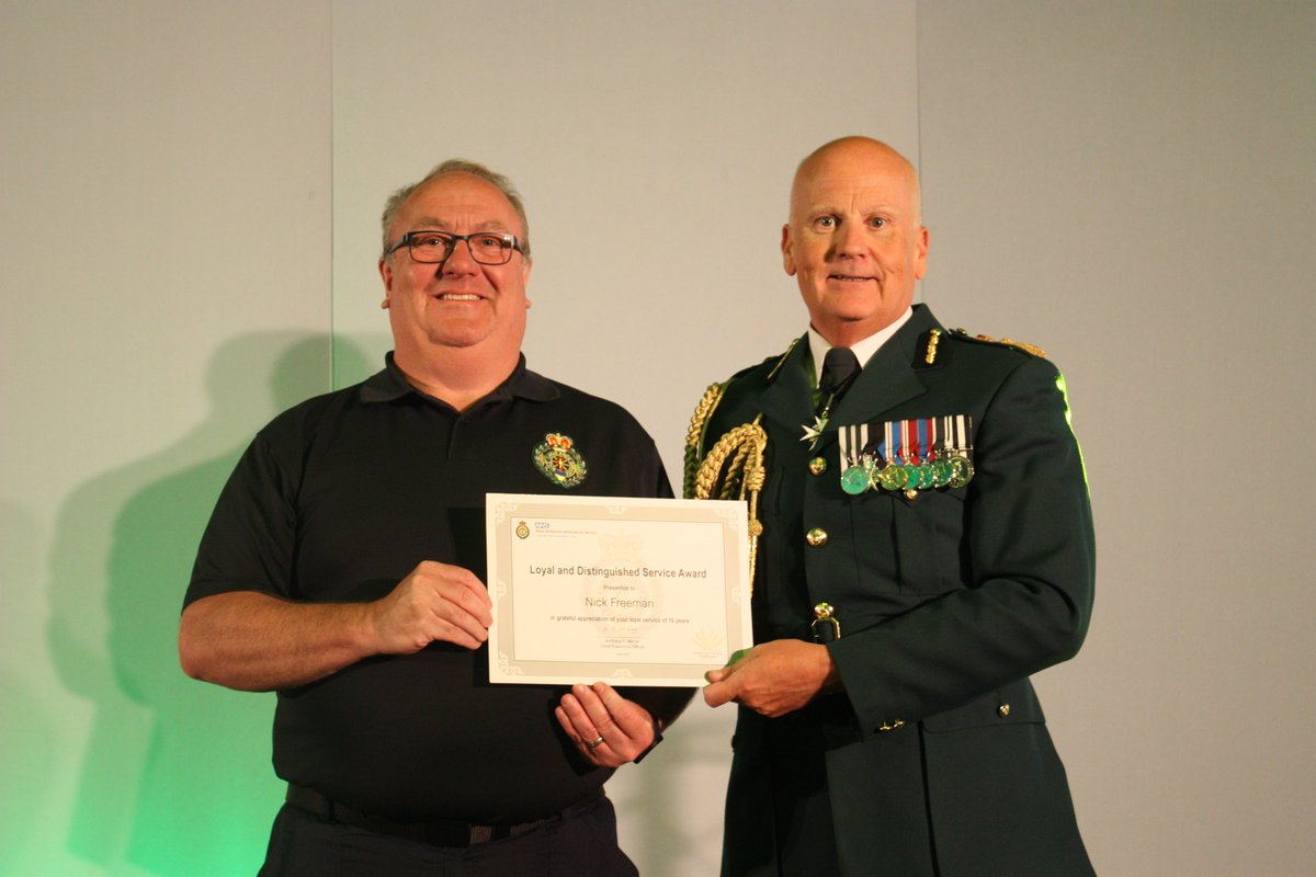 TelfordCFR's tweet photo. Nick was very proud to attend the @OFFICIALWMAS Excellence In the Community Awards last night to receive his long service award.
Here he is with The Chief receiving his award (photo courtesy of WMAS). https://t.co/46cxJPLRig