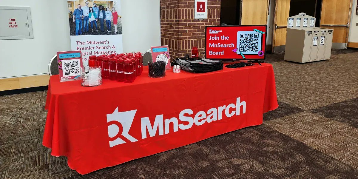 MnSearch's tweet photo. Ya know, #MnSearch members get a discount on #MnSearchSummit tickets and our monthly events. Wonder what it's all about?

👉 Swing by our table this afternoon! Also, free stuff. https://t.co/lOLsmXlLNC