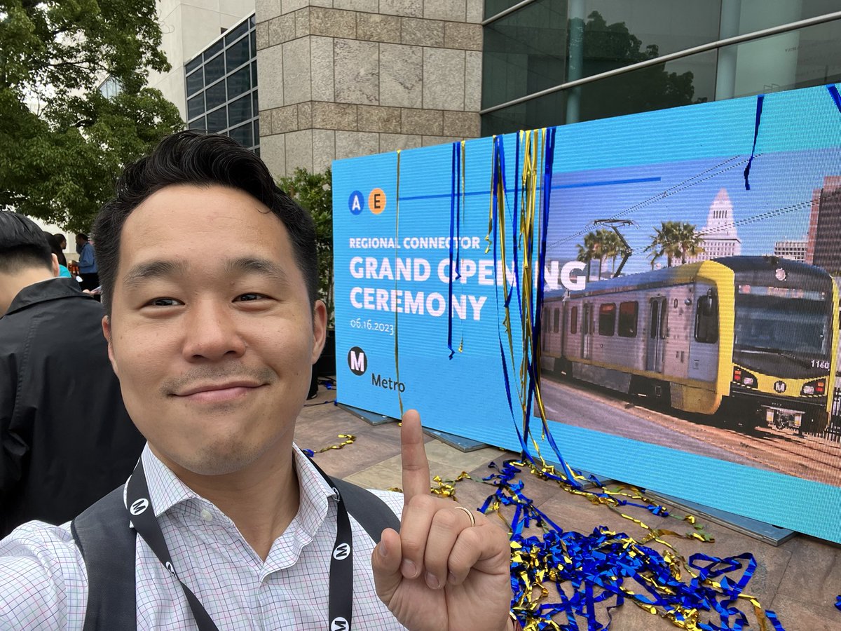 johnforassembly's tweet photo. LA’s slowly catching up to other major global cities with the new regional connector!

Metro 🚇 riders can go from Azusa to Long Beach + East LA to Santa Monica without having to transfer 🙅🏻. Reliable and abundant subways + buses is how we get to a congestion-less modern city! https://t.co/ZMhYLNmPWZ