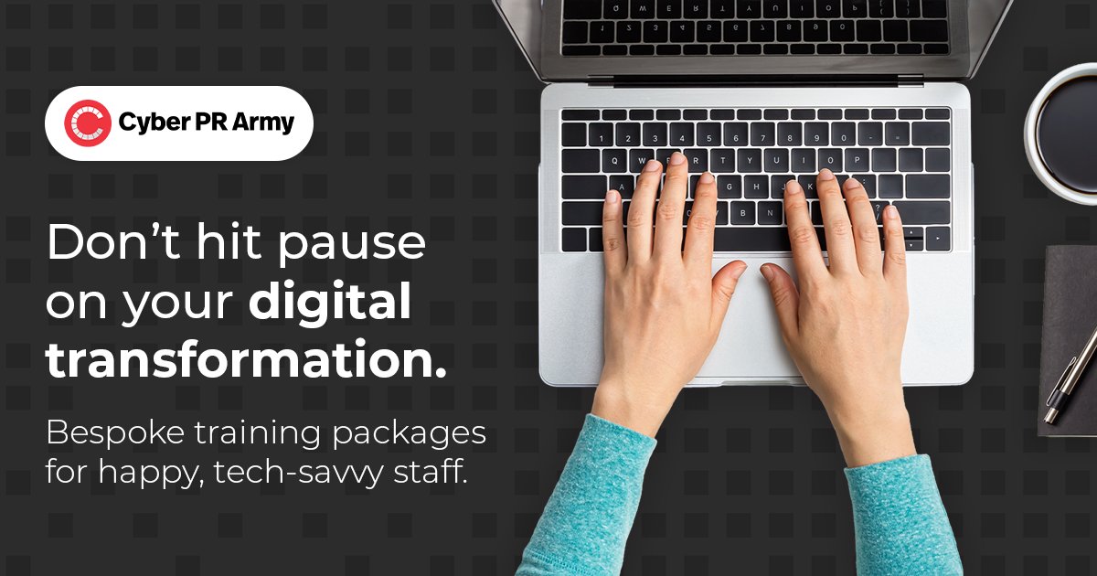 Started a digital transformation that hasn't quite gone to plan? From spreadsheets to SEO, we offer online and in-person training to remove those roadblocks and put a smile on your team's faces. 

Find out more:
cyberprarmy.com 

#digitalmarketing #techtraining #nb