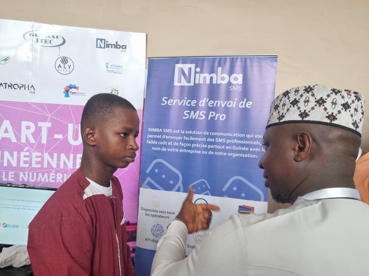 mouna_group's tweet photo. Lors de la troisième et dernière journée de la #SemduNum23, une équipe de #MouNa a eu l'occasion de rencontrer plusieurs entrepreneurs locaux.
Nous avons eu de belles discussions avec l'un des promoteurs de @NimbaSms, une entreprise qui propose une solution de communication par SMS professionnels. MouNa a décidé de souscrire à ce service et croit fermement en l'importance de soutenir les talents locaux.
#MouNaGroup
#20ansMouNa