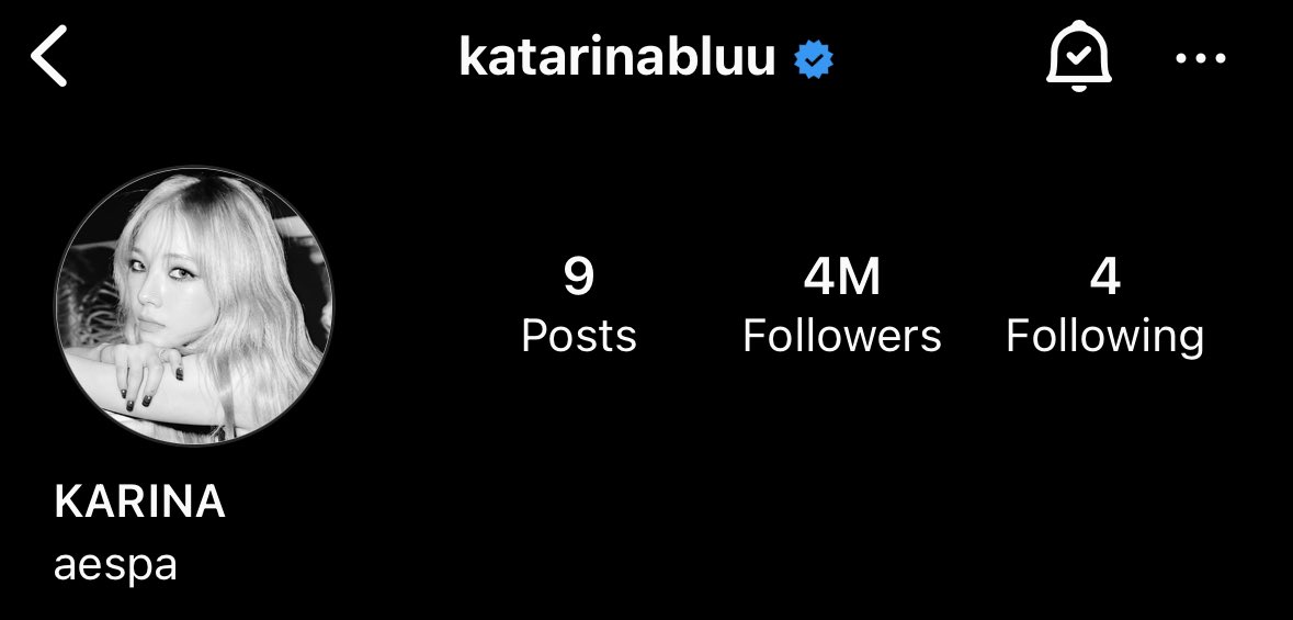 yjminsta's tweet photo. Karina has reached 4M followers on instagram making her the fastest 4th gen female idol to do so! https://t.co/bYBI1HNZvx
