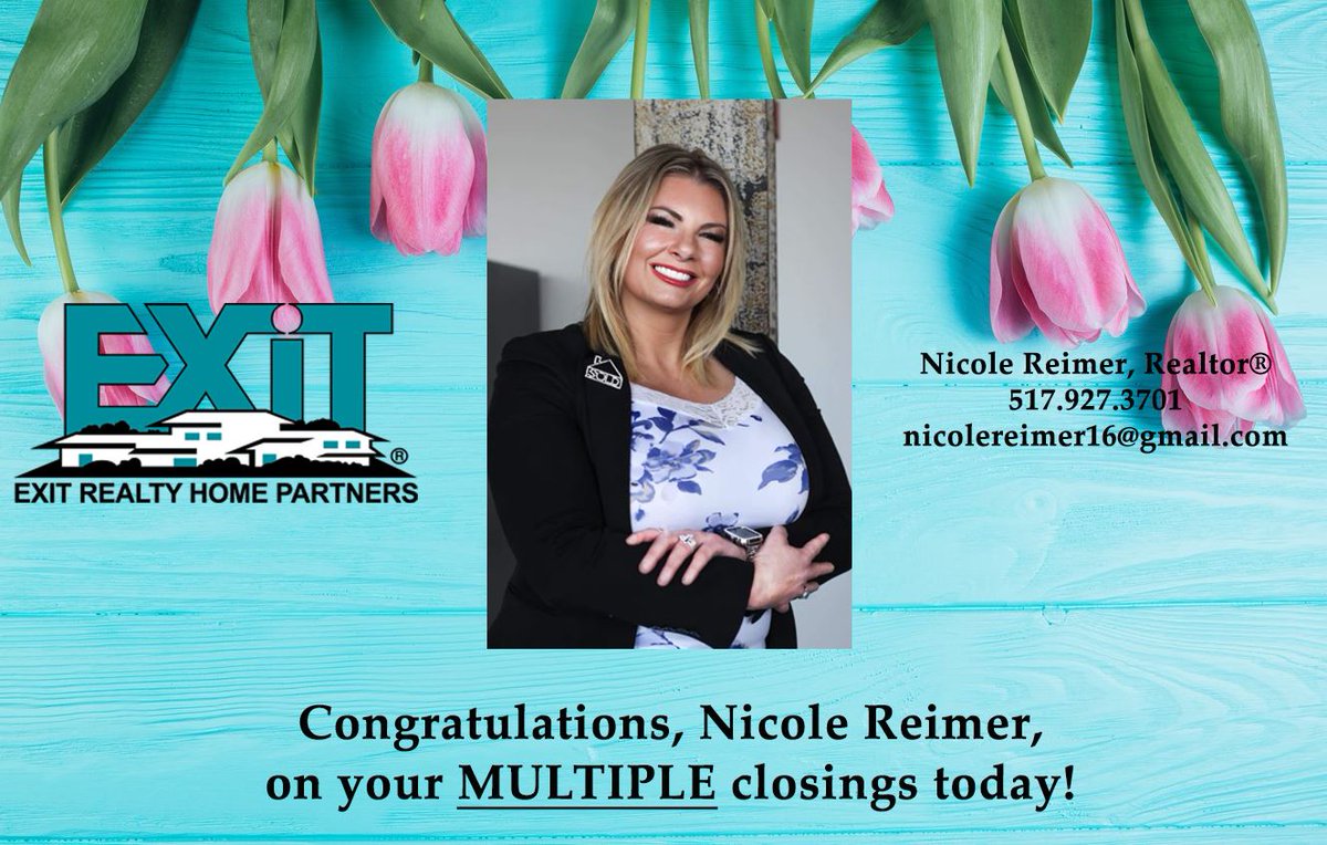 Congratulations, Nicole Reimer, on your MULTIPLE closings today!

#EXITRealty #LOVEXIT #RealEstateHumanized #RealEstate #Realtor #AllInForEXIT #ClosingTime