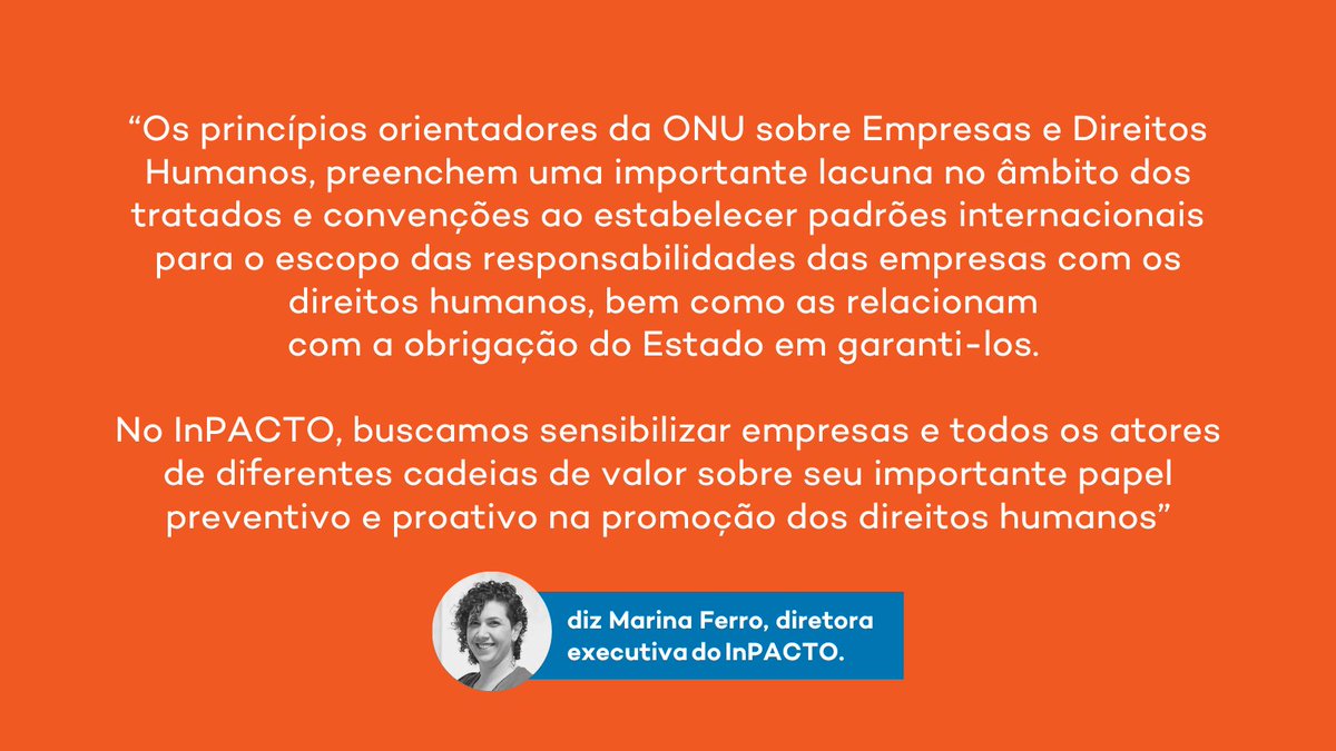 InstitutoPACTO's tweet photo. No dia em que os Princípios Orientadores sobre Empresas e Direitos Humanos completam 12 anos, reforçamos nosso compromisso em avançar na luta para erradicar o trabalho análogo à escravidão e o trabalho infantil nas cadeias produtivas nacionais. https://t.co/E2k2LC2CpL