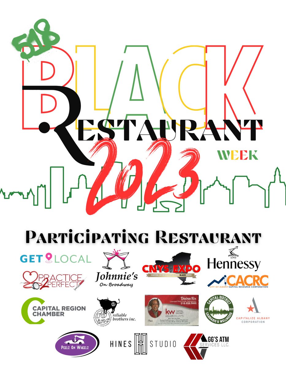 518 Black Restaurant Week is going to be getting underway in #Albany next week, featuring a number of City of #Albany restaurants. Made possible in part with support from @capalbanycorp's Amplify Albany grant program – see the full lineup at 518blackrestaurantweek.biz