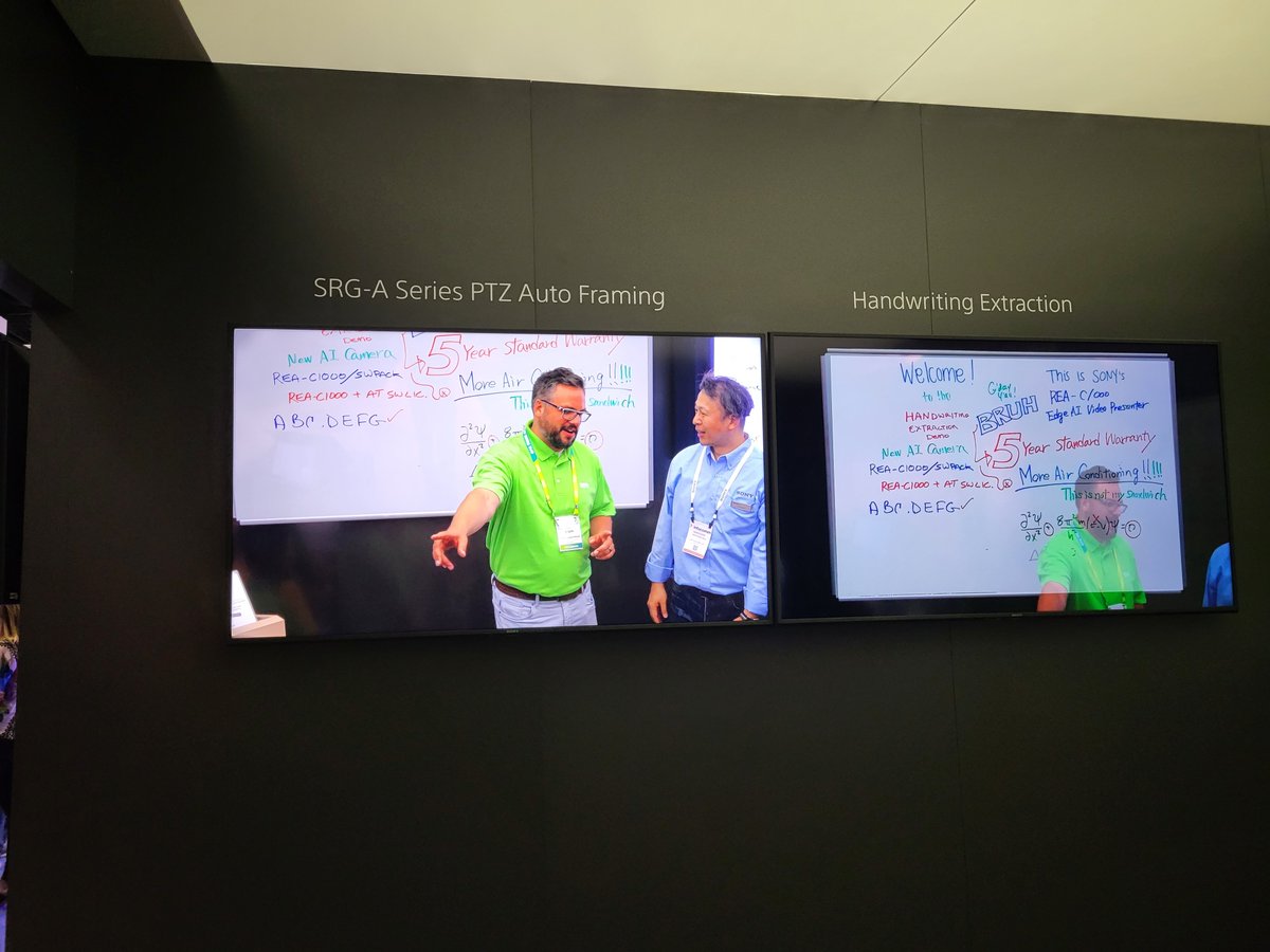 Applied_tweets's tweet image. Chris Lajeunesse is having so much fun at @infocommshow trying out and testing the new Sony SRG-A series auto tracking camera and handwriting extraction functionality. 😎🌐
#SonySRGA #AutoTrackingCamera #AIIntegration #Innovation #VideoAnalytics #VisualExperience