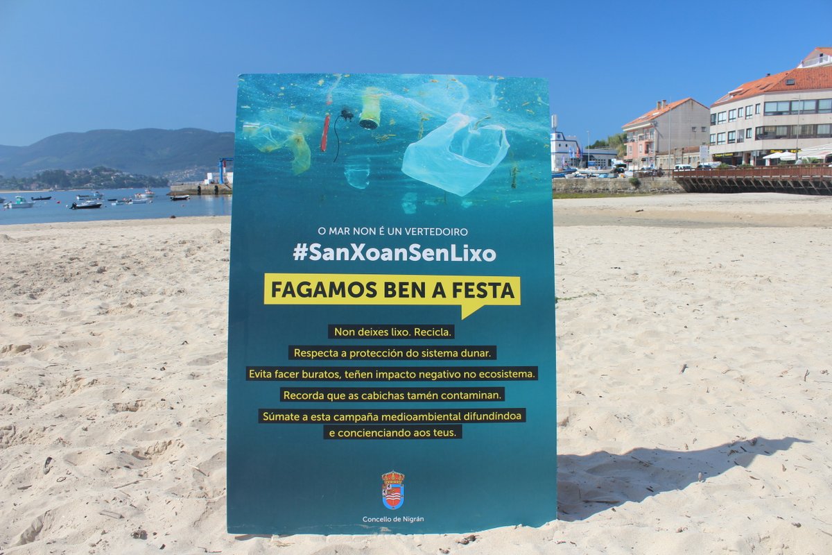 #Nigran #Galiza #SanXoan2023
A máxima marea alta será ás 7:45, polo que é especialmente importante depositar o lixo nos contedores instalados para evitar que o mar o leve.