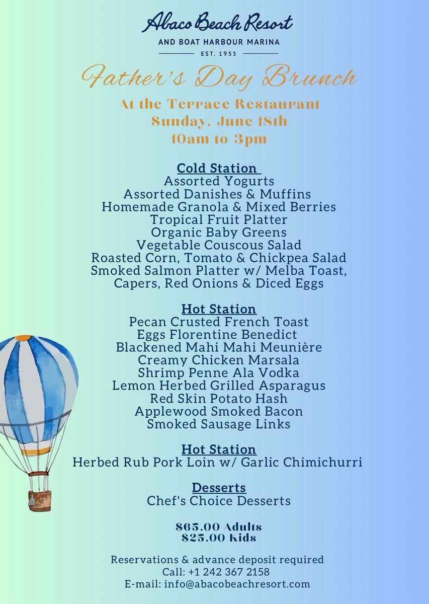 Join us at Abaco Beach Resort for Father’s Day!