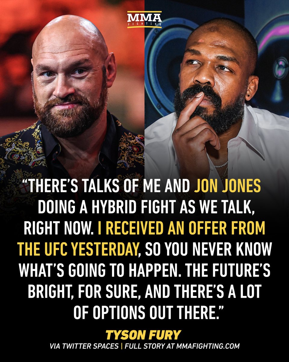 Tyson Fury claims the UFC has offered a 'hybrid fight' against Jon Jones 👀 📰 bit.ly/FuryJones