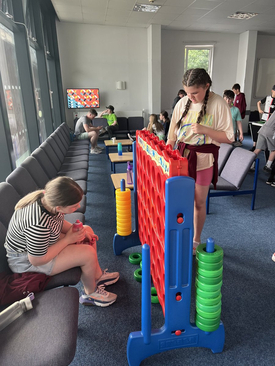 StCharlesGla's tweet photo. P7 are enjoying their first block of #FreeTime in the @BlairvadachOEC Lounge. They’ll be looking for a #CommonRoom in school next. #MakingMemories #StCharlesBV23 https://t.co/dJtaby1yub