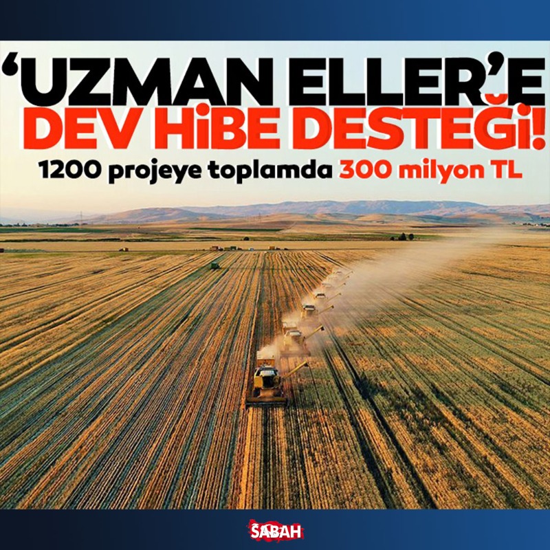 sabah's tweet photo. Tarım Reformu Genel Müdürlüğü Kırsal Kalkınma Daire Başkanlığı bünyesinde, 81 ilde yürütülen 'Uzman Eller Projeleri' kapsamında başvurusu uygun bulunan girişimcilere toplamda 300 milyon TL hibe sağlayacak.