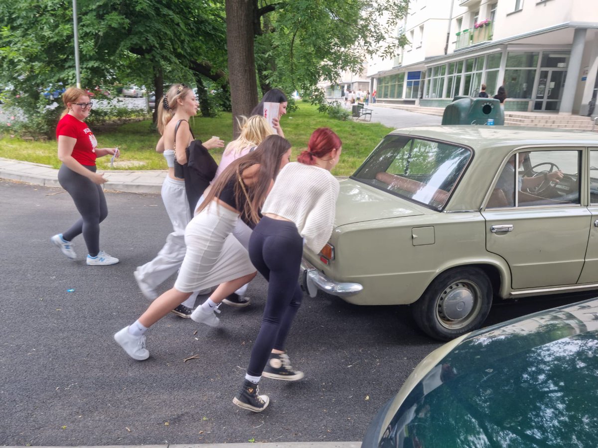 CollyersHistory's tweet photo. What a brilliant day! Crazy tour of Nova Huta. Students were transported back to the 1980s following the trail, trying to free our arrested guide. Proper fun and silliness to round off a brilliant trip. Krakow 2023! What a trip. What fantastic students https://t.co/yaxEZf5g5T