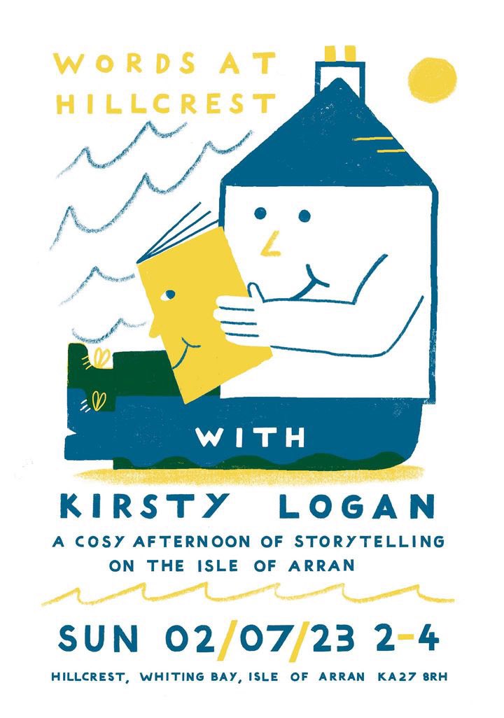 Just 2 weeks until our first event with <a href="/kirstylogan/">Kirsty Logan</a> on the #IsleOfArran 🏠We’ll be celebrating contemporary writing with conversation and readings. Exploring folktales, islands, queerness and more! 📘💥

🎟️ eventbrite.co.uk/e/words-at-hil…

#writingcommunity #creativescotland
