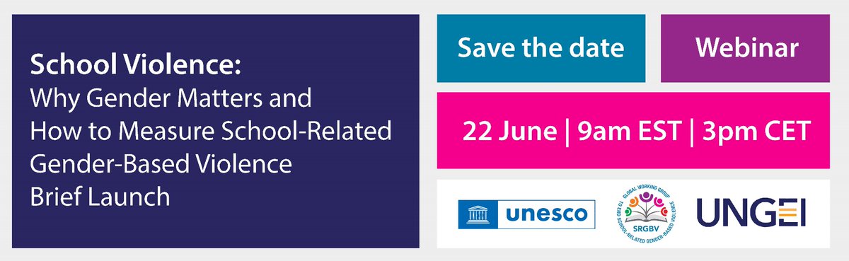 UNYouthAffairs's tweet image. Gender-based violence #GBV is unacceptable anywhere &amp;amp; particularly within schools 🚫

Register for @UNESCO &amp;amp; @UNGEI's event on 22 June to dive into the importance of considering gender perspectives in efforts to prevent &amp;amp; respond to school violence 🗓️ unesco-org.zoom.us/webinar/regist…
