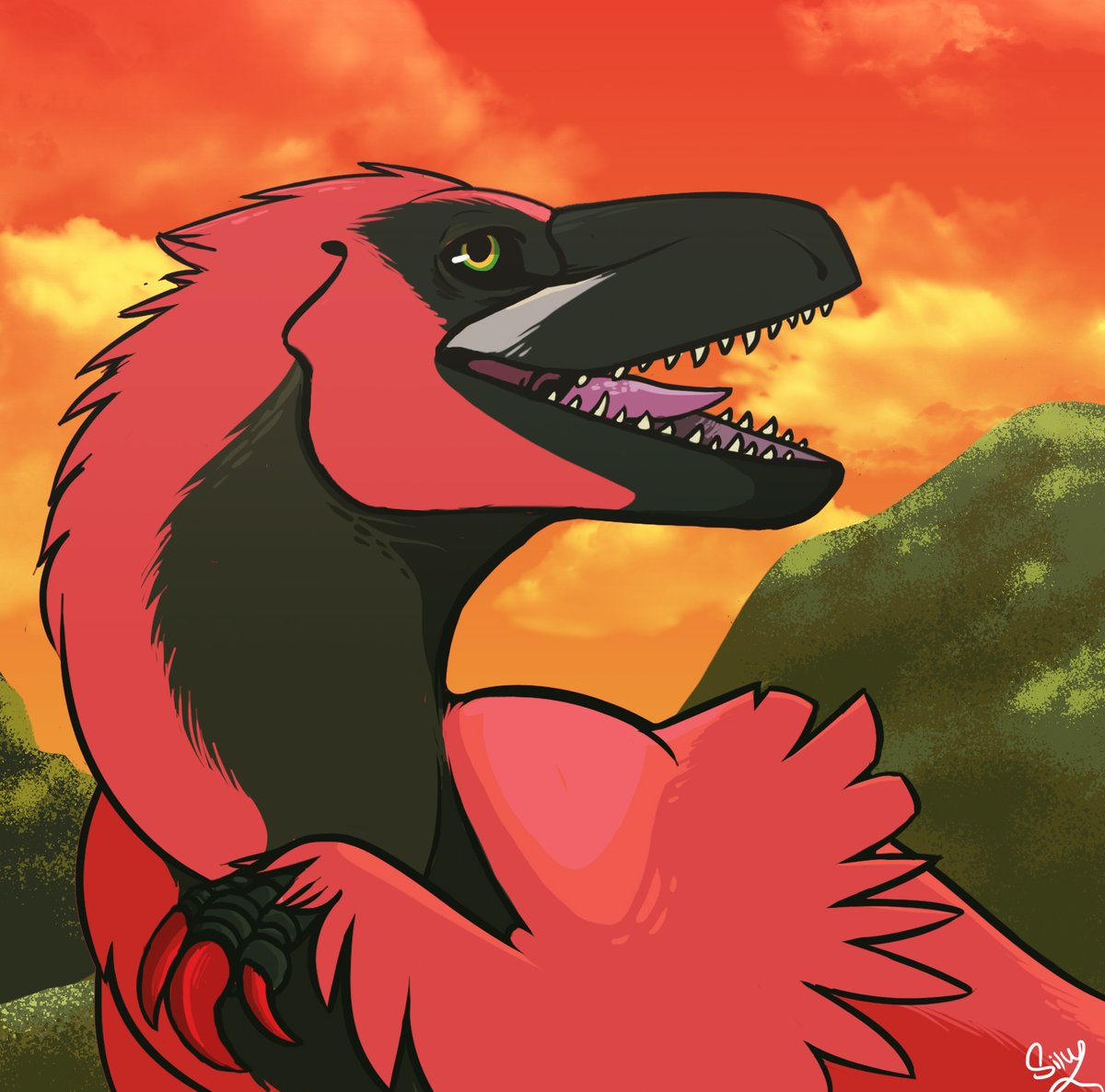 SilverstreakP's tweet image. Finished a comm, a Velo from BOB. #BeastsofBermuda #Paleoart #Dinosaurs #opencommissions #Velociraptor