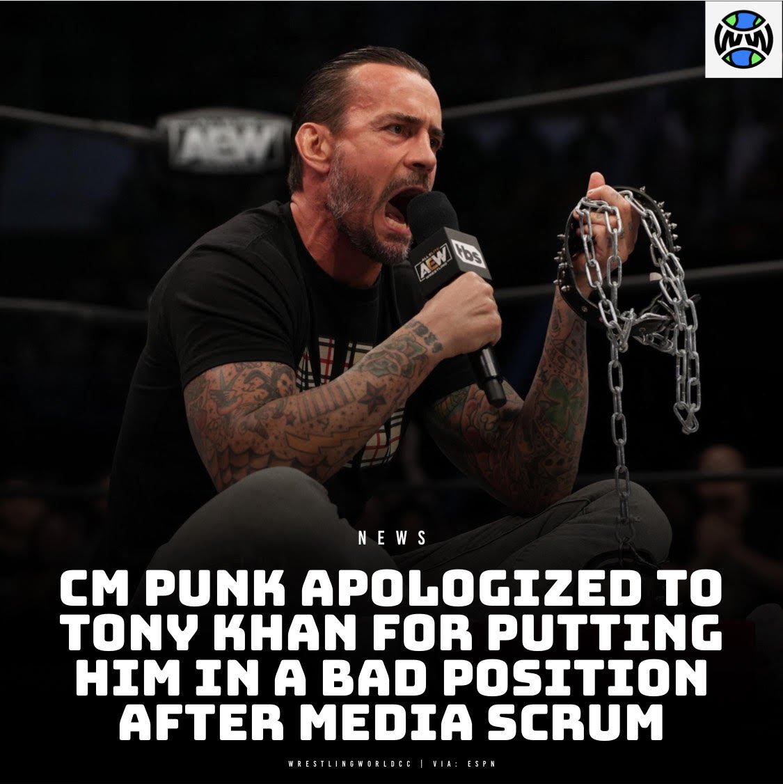 CM Punk apologized to Tony Khan for the scrum