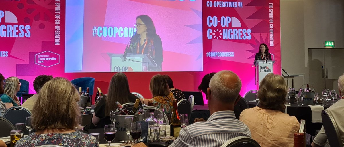 @SaraVicari on stage at the @coopukstrive #CoopCongress taking about their amazing @Aroundcoop story-telling project! The atmosphere was amazing as she inspired the audience with their #cooperative work.