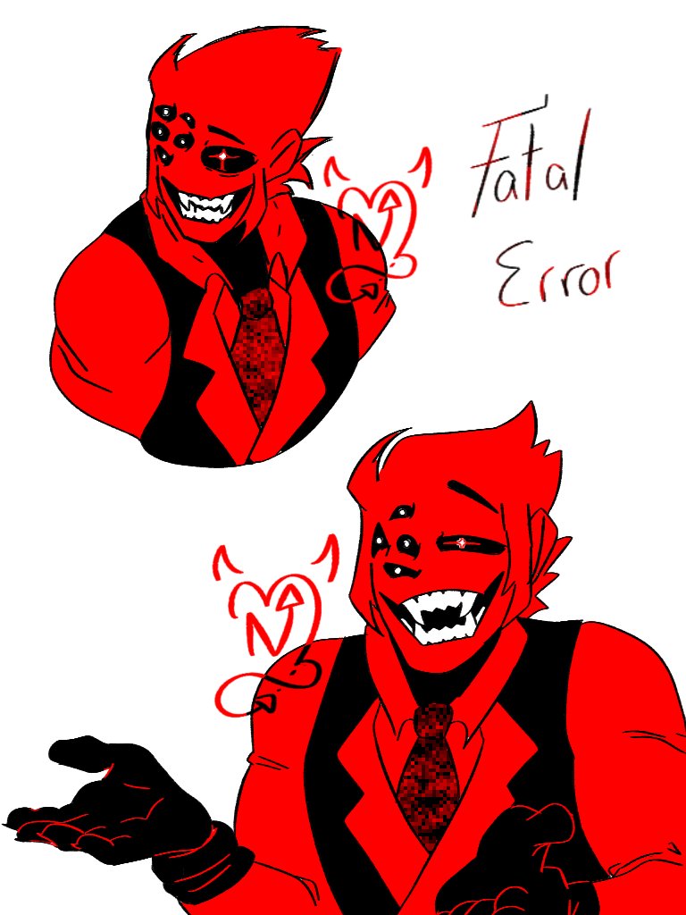 I drew Fatal Error's human form. He's just so fancy 😭💞
#fatalerrorsweep