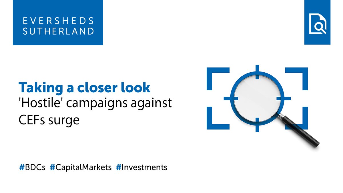 ESbdcteam's tweet photo. Partner Cynthia Krus is quoted in this @Ignitesarticle discussing some considerations for the management, compliance teams and boards of closed-ends funds, within an environment of heightened shareholder activism. #BDCs #CapitalMarkets #Investments https://t.co/19BkVKFiKf https://t.co/toWoAeL7gS