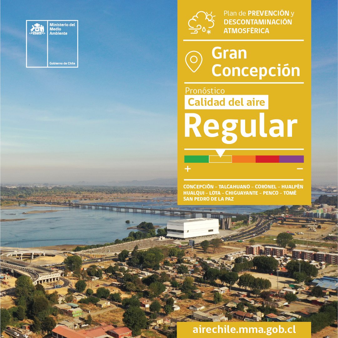 <a href="/mmabiobio/">Seremi Medio Ambiente Biobío</a> informa pronóstico Calidad del Aire Plan de Descontaminación del #Concepcionmetropolitano para el sábado 17.06.23 es REGULAR <a href="/o_reicher/">Óscar Reicher</a>
<a href="/DPRBiobio/">Delegación Presidencial Regional del Biobío</a> <a href="/munitome/">Municipalidad Tomé </a> <a href="/MuniChiguayante/">Municipalidad de Chiguayante</a>
<a href="/munitalcahuano/">MuniTalcahuano</a> <a href="/munipenco/">Municipalidad Penco</a> <a href="/muni_hualqui/">Municipalidad de Hualqui</a>
<a href="/CoronelMuni/">Muni Coronel</a> <a href="/Muni_Concepcion/">Municipalidad de Concepción</a>