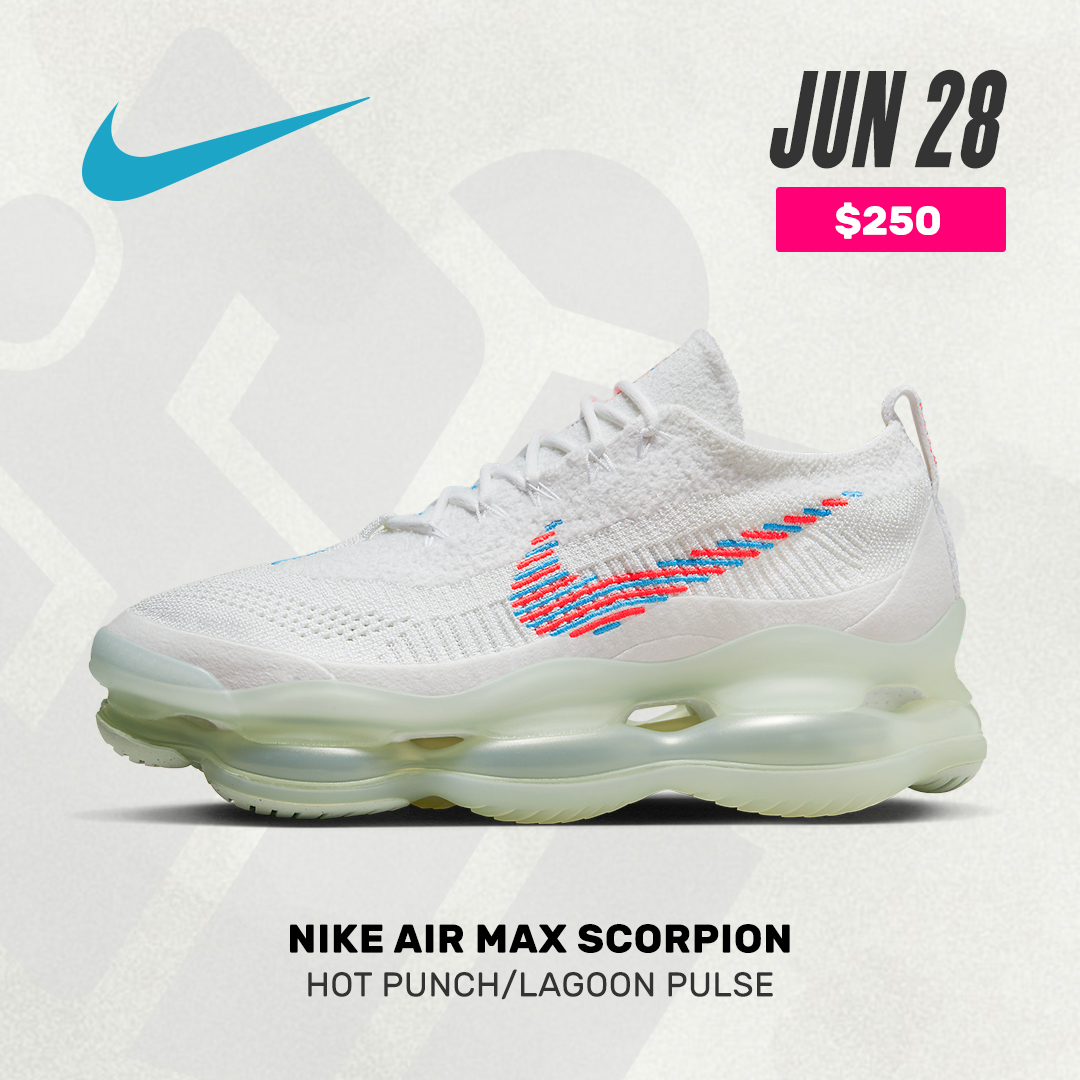 mostrar enchufe bueno Sneaker News on Twitter: "Update: Nike Air Max Scorpion "Hot Punch/Lagoon  Pulse" Release Date: June 28th, 2023 ($250) https://t.co/3pSkVN4hOs" /  Twitter