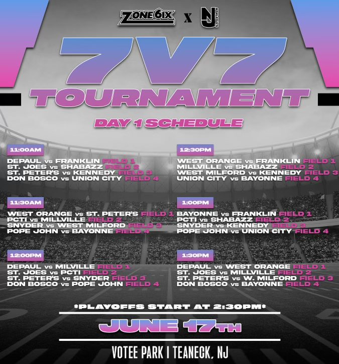 Tomorrow OBG will be the only South Jersey team competing in the zone 6/njgridiron 7v7 tournament against some of the best teams in the state!  #OBG #2023WeComing #SouthJerseyStandUp @TBoltAthletics @millvillesuper @Mtrible @njgridiron_ @_GridironAccess @JFriedman57