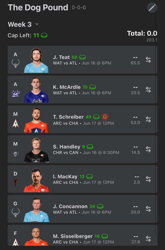Do you like <a href="/MattBrignati/">Matt</a> or <a href="/Topher_Adams/">Topher Adams</a>' PLL Week 3 fantasy lineup more?

Drop your thoughts and own lineup below, then compete against the Fantasy Lacrosse Podcast duo by joining the <a href="/ProLacrosseTalk/">Pro Lacrosse Talk</a> group:
pllmain.page.link/plt-fantasy