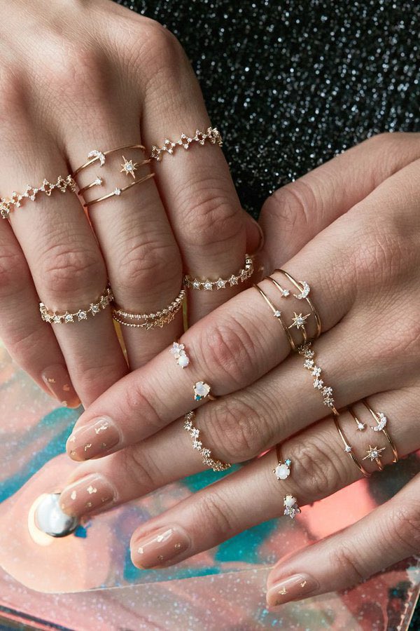 Thin moon &amp; stars jewelry